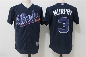 Braves #3 Dale Murphy Navy Cool Base Jersey