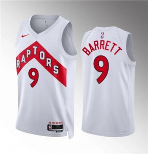 Men\'s Toronto Raptors #9 RJ Barrett White Association Edition Stitched Basketball Jersey