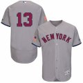Mens Majestic New York Yankees #13 Alex Rodriguez Grey Fashion Stars & Stripes Flex Base MLB Jersey