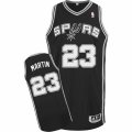 Mens Adidas San Antonio Spurs #23 Kevin Martin Authentic Black Road NBA Jersey