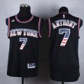NBA New York Knicks #7 Carmelo Anthony Black jerseys(USA Flag Fashion)