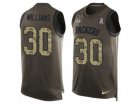 Mens Nike Green Bay Packers #30 Jamaal Williams Limited Green Salute to Service Tank Top NFL Jersey