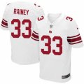 Men's Nike New York Giants #33 Bobby Rainey Elite White NFL Jersey