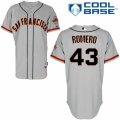 Mens Majestic San Francisco Giants #43 Ricky Romero Replica Grey Road Cool Base MLB Jersey