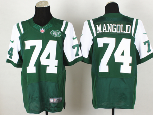 Nike NFL New York Jets #74 Nick Mangold green elite Game Jerseys