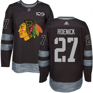 Mens Chicago Blackhawks #27 Jeremy Roenick Black 1917-2017 100th Anniversary Stitched NHL Jersey