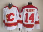 NHL Calgary Flames #14 Theoren Fleury White CCM Throwback Jerseys