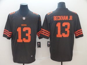 Nike Browns #13 Odell Beckham Jr Brown Color Rush Limited Jersey