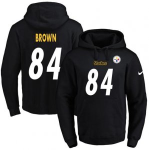 Nike Pittsburgh Steelers #84 Antonio Brown Black Name & Number Pullover NFL Hoodie