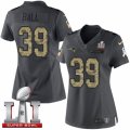 Womens Nike New England Patriots #39 Montee Ball Limited Black 2016 Salute to Service Super Bowl LI 51 NFL Jersey