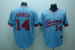 mlb minnesota twins #14 hrbek baby blue[cooperstown throwback]