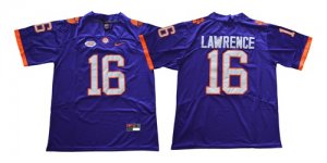 Clemson Tigers #16 Trevor Lawrence Purple College Football Jersey