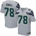 Men's Nike Seattle Seahawks #78 Bradley Sowell Elite Grey Alternate NFL Jersey