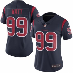 Women\'s Nike Houston Texans #99 J.J. Watt Limited Navy Blue Rush NFL Jersey