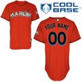 Womens Majestic Miami Marlins Customized Replica Orange Alternate 1 Cool Base MLB Jersey