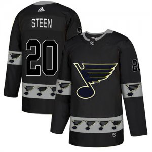 Blues #20 Alexander Steen Black Team Logos Fashion Adidas Jersey