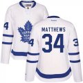 Womens Toronto Maple Leafs #34 Auston Matthews White Road Stitched NHL Jersey