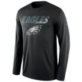 NFL Men's Philadelphia Eagles Nike Black Legend Staff Practice Long Sleeve Performance T-Shirt