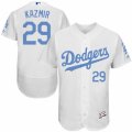 Men's Majestic Los Angeles Dodgers #29 Scott Kazmir Authentic White 2016 Father's Day Fashion Flex Base MLB Jersey