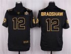 Nike Pittsburgh Steelers #12 Terry Bradshaw Black Pro Line Gold Collection Jersey(Elite)