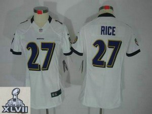 2013 Super Bowl XLVII Women NEW NFL baltimore ravens #27 ray rice white(new limited)