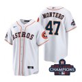 Astros# 47 Rafael Montero White 2022 World Series Champions Cool Base Jersey