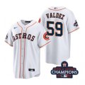 Astros #59 Framber Valdez White 2022 World Series Champions Cool Base Jersey