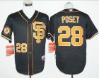 San Francisco Giants #28 Buster Posey Black 2016 Cool Base Stitched Baseball Jersey