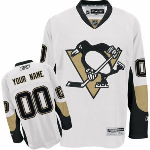 Men\'s Reebok Pittsburgh Penguins Customized Authentic White Away NHL Jersey