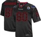 Nike Texans #80 Andre Johnson New Lights Out Black With Hall of Fame 50th Patch NFL Elite Jersey