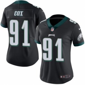 Women\'s Nike Philadelphia Eagles #91 Fletcher Cox Limited Black Rush NFL Jersey