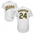 2016 Men Oakland Athletics #24 Rickey Henderson Majestic White Flexbase Authentic Collection Player Jersey