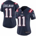Women's Nike New England Patriots #11 Julian Edelman Limited Navy Blue Rush NFL Jersey