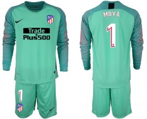 2018-19 Atletico Madrid 1 MOYA Green Goalkeeper Long Sleeve Soccer Jersey