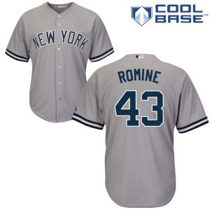 Men\'s Majestic New York Yankees #43 Austin Romine Replica Grey Road MLB Jersey