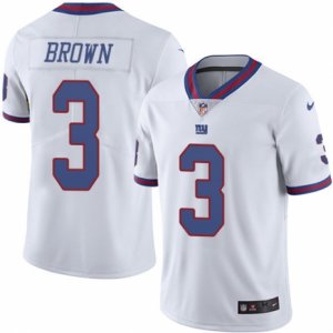 Mens Nike New York Giants #3 Josh Brown Limited White Rush NFL Jersey