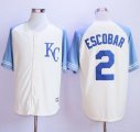 Kansas City Royals #2 Alcides Escobar Cream Exclusive Vintage Stitched MLB Jersey