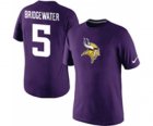 Teddy Bridgewater Minnesota Vikings 5 Nike Player Name & Number T-Shirt â€“ Purple