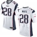 Nike New England Patriots #28 James White white jerseys(Elite)