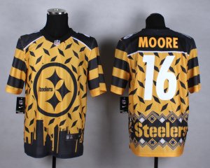 Nike Pittsburgh Steelers #16 Lance Moore yellow Jerseys(Style Noble Fashion Elite)