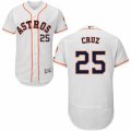 Men's Majestic Houston Astros #25 Jose Cruz Jr. White Flexbase Authentic Collection MLB Jersey