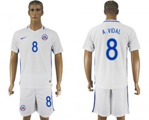 Chile #8 A.Vidal Away Soccer Country Jersey