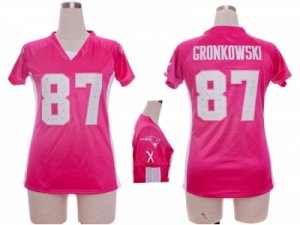 Nike Women nfl New England Patriots #87 Rob Gronkowski pink jerseys[draft him ii top]