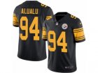 Mens Nike Pittsburgh Steelers #94 Tyson Alualu Limited Black Rush NFL Jersey