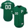 Mens Majestic Pittsburgh Pirates Customized Green Celtic Flexbase Authentic Collection MLB Jersey