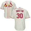 Mens Majestic St. Louis Cardinals #30 Jonathan Broxton Replica Cream Alternate Cool Base MLB Jersey