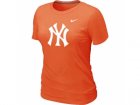 Women MLB New York Yankees Heathered Orange Nike Blended T-Shirt