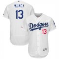 Dodgers #13 Max Muncy White 150th Patch Flexbase Jersey