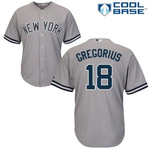 Men\'s Majestic New York Yankees #18 Didi Gregorius Replica Grey Road MLB Jersey