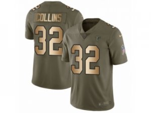 Men Nike Atlanta Falcons #32 Jalen Collins Limited Olive Gold 2017 Salute to Service NFL Jersey